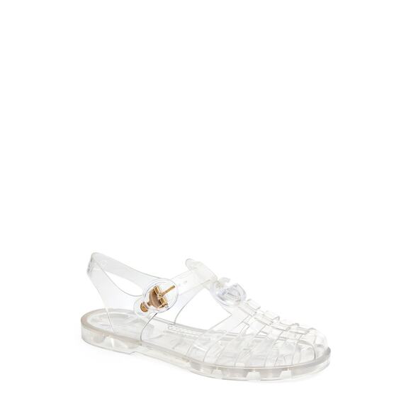 Gucci 'Jelly' Clear Synthetic Fisherman Sandal Size 5 - Picture 1 of 5